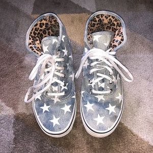 Star & cheetah hi-top Vans